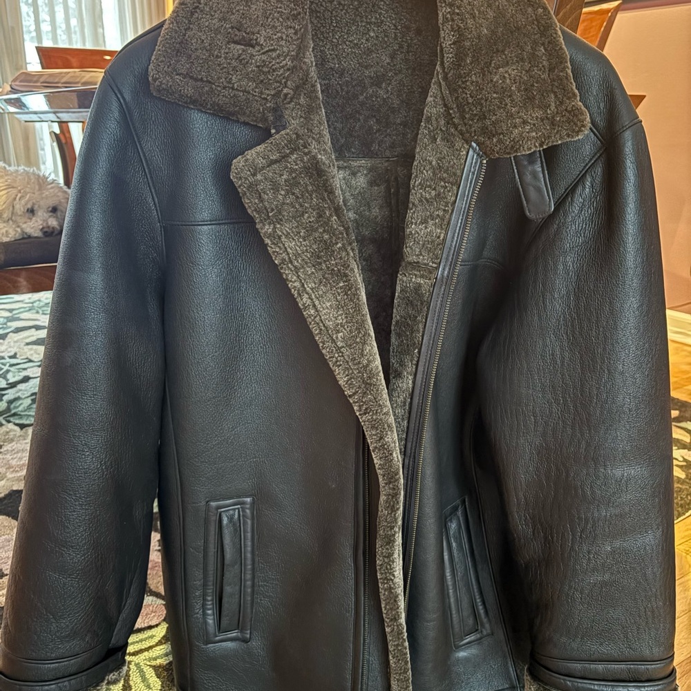 Men's Arte Pelle Shearling Leather Jacket - M